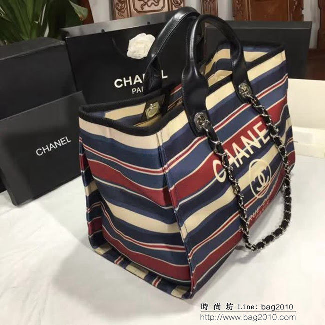 香奈兒CHANEL 66941 2018最新款大號沙灘牛仔帆布包 經典旅遊購物袋系列專櫃爆款DSC1157